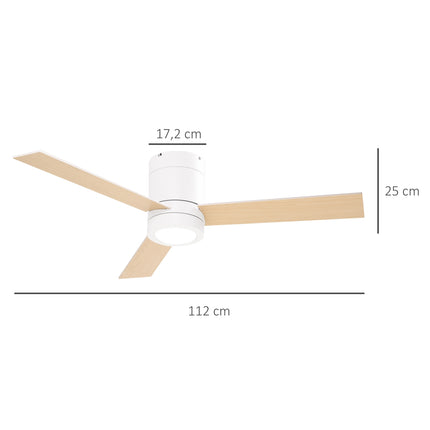 Ceiling fan with light & remote control, 3 speeds, quiet & dimmable
