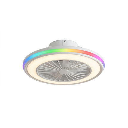 Ceiling Fan with RGB LED Light, Remote Control, Hidden Blades