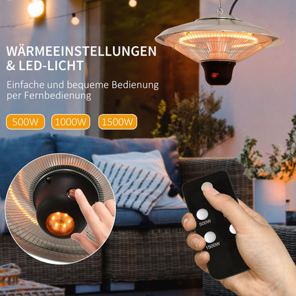 Terrace Ceiling heater 1500W, LED & Remote control