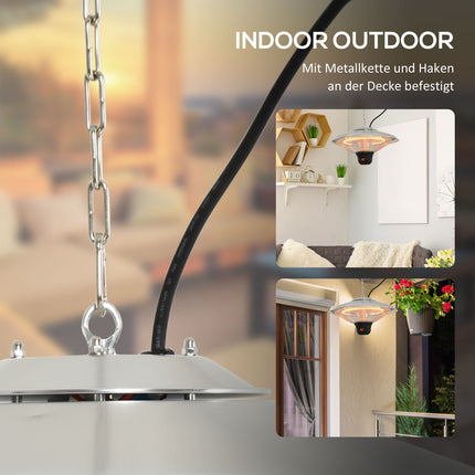 Terrace Ceiling heater 1500W, LED & Remote control