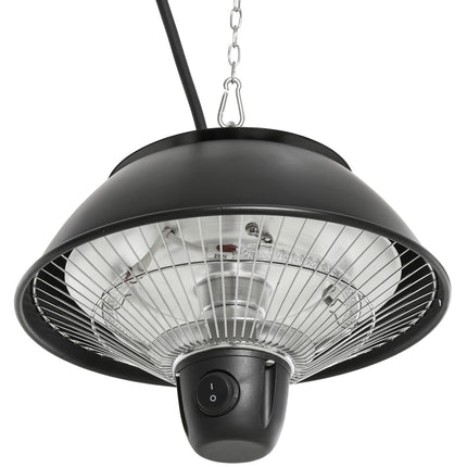 Electric ceiling heater 600W, black aluminium, patio use
