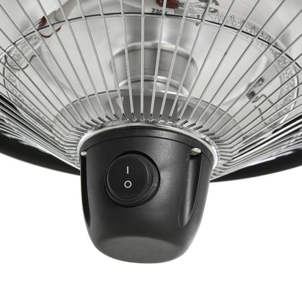 Electric ceiling heater 600W, black aluminium, patio use