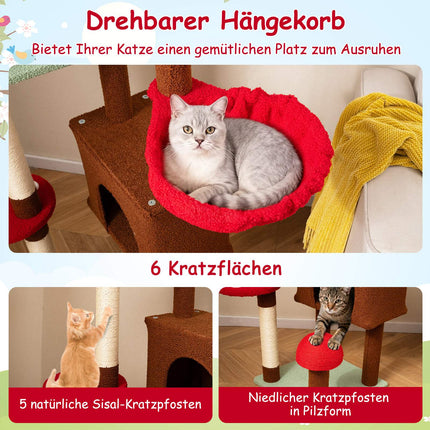 Ceiling-High Cat Tree with Hammock & Sisal Posts