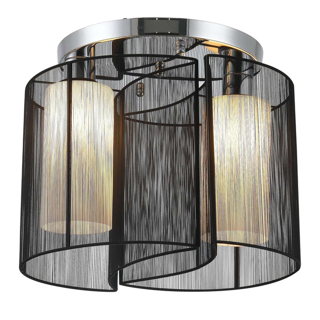 Vintage ceiling lamp - 2-lamp E27 socket, black, Ø47.5 cm