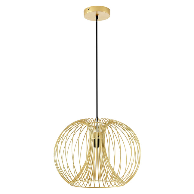 Vintage Gold Ceiling Lamp, Adjustable Steel, E27, Ø37x150 Cm