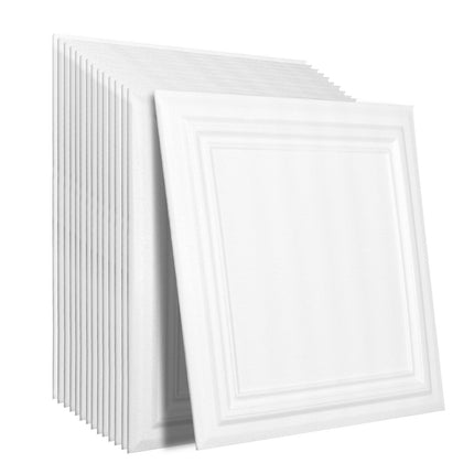 Ceiling Tiles, 20x20 in, 16-Pack Polystyrene Glue-Up