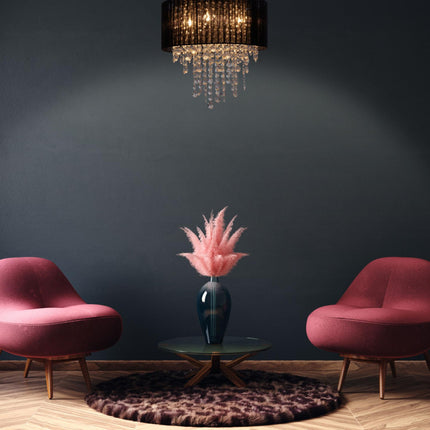 Ceiling lamp organza crystal black