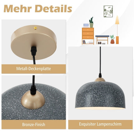 Ceiling light with adjustable hanging cable & E27 base pendant light hanging lamp gray