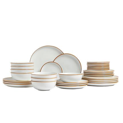 Ceramic Dinnerware Set, 32-Piece Service for 8, Ivory