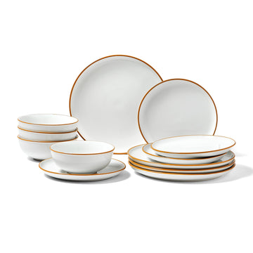 Ceramic Dinnerware Set for 4, 12-Piece, Dishwasher-Microwave Safe