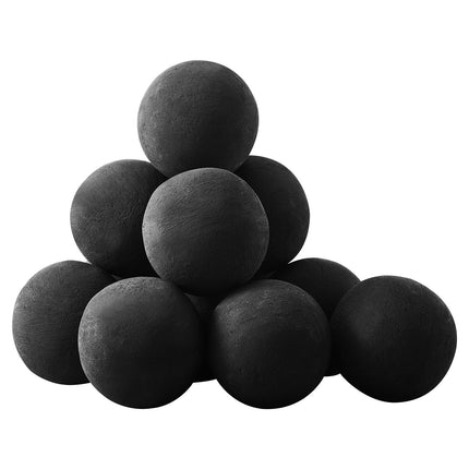 Ceramic Fire Balls, 100mm, 12-Pack, Black for Gas Fire Pits