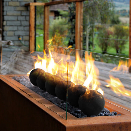 Ceramic Fire Balls, 125mm Black, 6-Pack for Gas Fire Pits