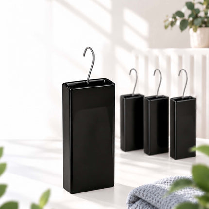 Ceramic Radiator Humidifier Set of 4 with Hooks, 400 ml, Black