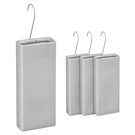 Ceramic Radiator Humidifier Set of 4 with Hooks, 400 ml, Grey