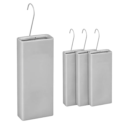 Ceramic Radiator Humidifier Set of 4 with Hooks, 400 ml, Grey