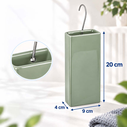Ceramic Radiator Humidifier Set of 4 with Hooks, 400 ml, Sage Green