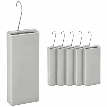 Ceramic Radiator Humidifier Set of 6 with Hooks, 400 ml, Light Grey