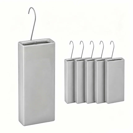Ceramic Radiator Humidifier Set of 6 with Hooks, 400 ml, Light Grey
