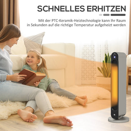 Ceramic Space Heater, Oscillating, 3 Modes, Timer