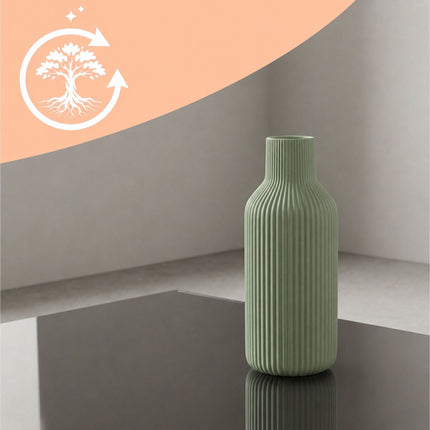 Ceramic Vase Set of 3 – Sage, Textured Scandinavian Design