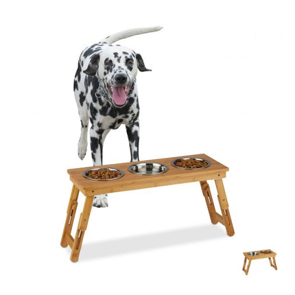 Ceramic bowl stand in bamboo