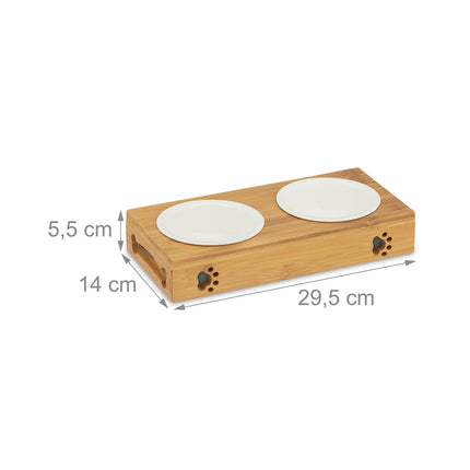 Ceramic bowl stand in bamboo