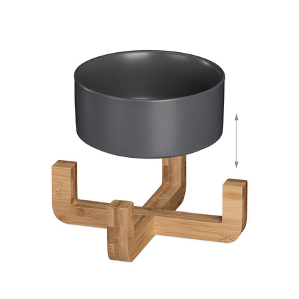 Ceramic dog bowl with bamboo frame