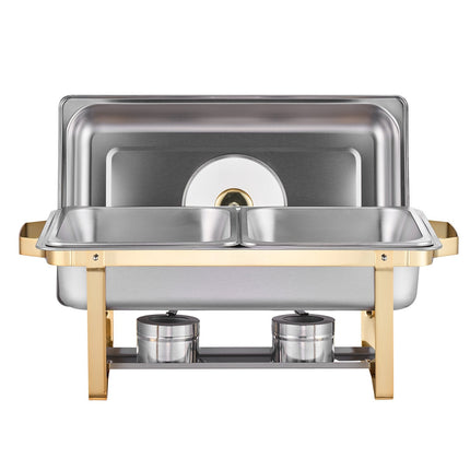 Chafing Dish Set, 2-Pack 4 Qt Stainless Steel, Glass Lid