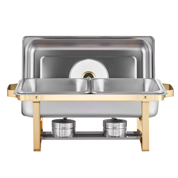 Chafing Dish Set, 2-Pack 4 Qt Stainless Steel, Glass Lid