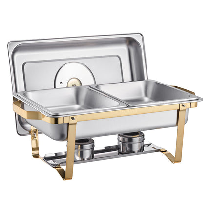 Chafing Dish Set, 2-Pack 4 Qt Stainless Steel, Glass Lid