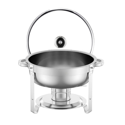 Chafing Dish Set, 2 Pack 5 Qt Stainless Steel Glass Lid