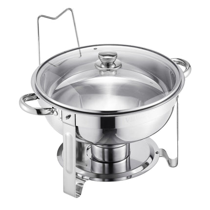 Chafing Dish Set, 2 Pack 5 Qt Stainless Steel Glass Lid