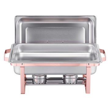 Chafing Dish Set, 2-Pack 8 Qt, Stainless Steel, Rose Gold