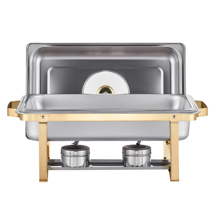 Chafing Dish Set, 4 Pack 8 Qt Stainless Steel, Glass Lid
