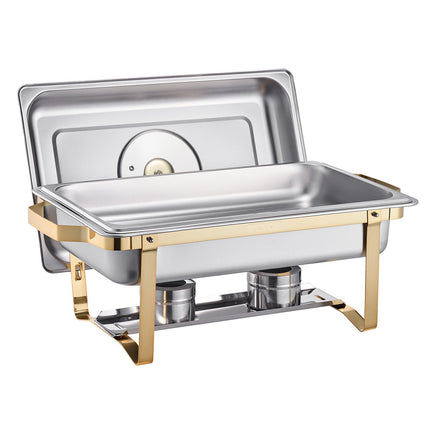Chafing Dish Set, 4 Pack 8 Qt Stainless Steel, Glass Lid