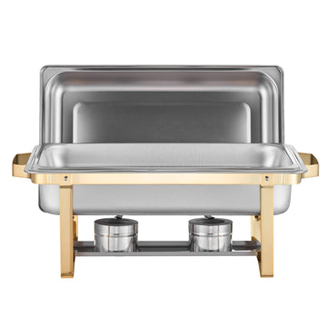 Chafing Dish Set, 4-Pack 8 Qt, Stainless Steel, Gold