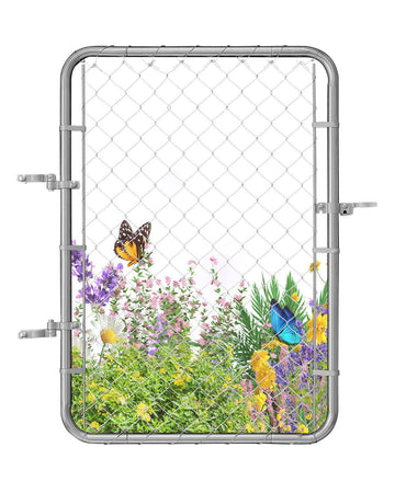 Chain Link Fence Gate, 32 x 46 in, Adjustable Galvanized