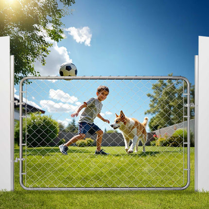 Chain Link Fence Gate 72 x 48 in, Adjustable Width
