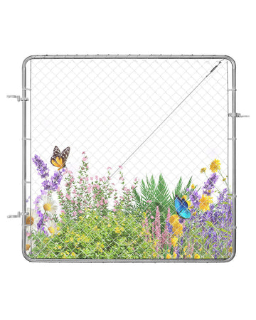 Chain Link Fence Gate, Adjustable, Galvanized, 3x4 Ft