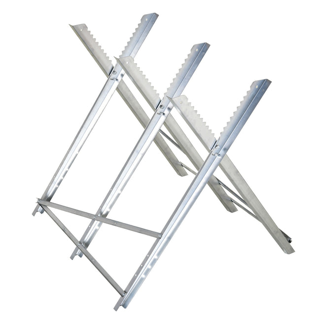 Folding silver metal saw for firewood - 83x83x79 cm
