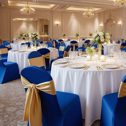 Chair Covers, 50 Pack Blue Stretch Polyester Spandex
