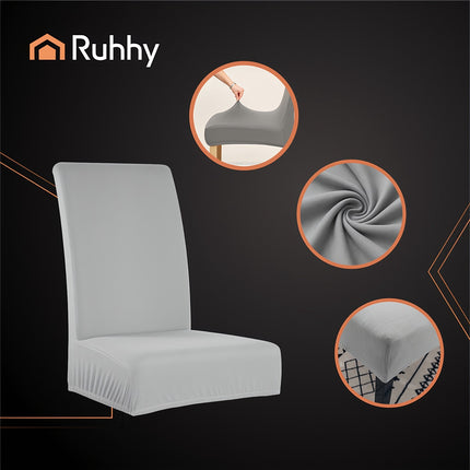 Chair Covers, Light Gray, Set of 6