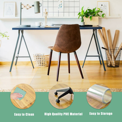 Chair Floor Mat, Clear PVC, Non-Slip, 47 x 47 Inch