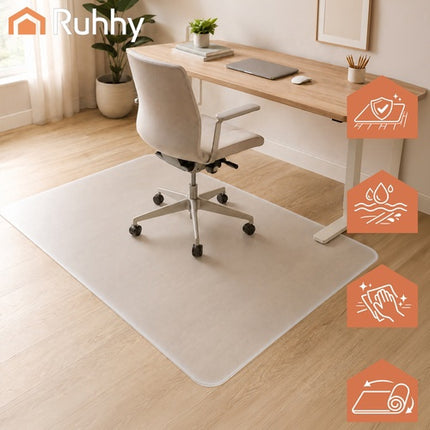 Chair Protective Mat 90x130 cm, Milky Translucent