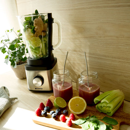 Champion 800W Blender with 1.5 L Glass Jug and Pulse, Stainless Steel