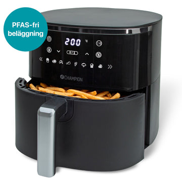 Champion Air Fryer XL 6L with PFAS-Free Ceramic Coating, 1750W, Black