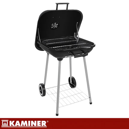 Charcoal Garden Grill with Lid, Portable, 77x53x46 cm