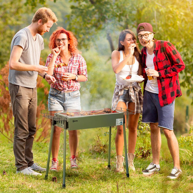 Charcoal Camping Grill – Stainless steel, side baskets