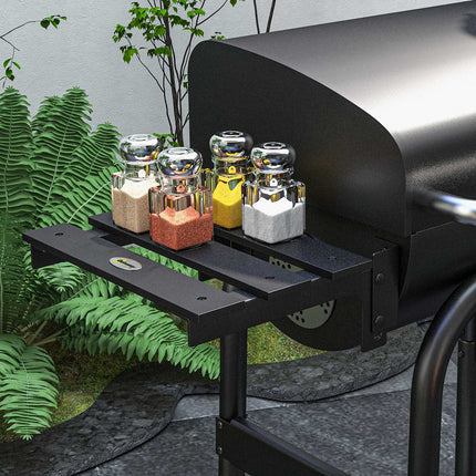 Charcoal grill trolley, stainless steel, cover and wheels