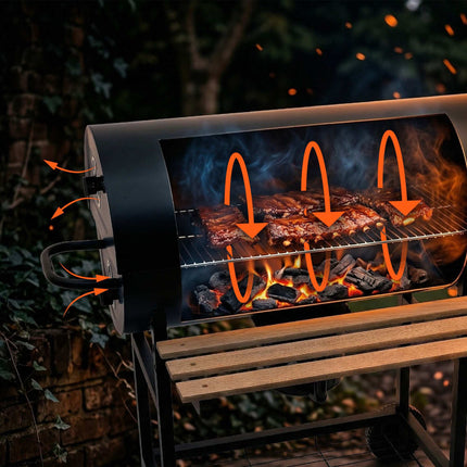Charcoal Grill with Lid, Thermometer, Adjustable Vents